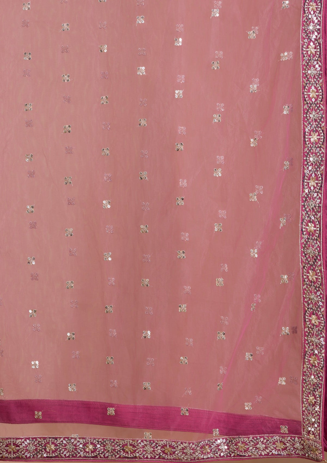 Onion Pink Sequins Georgette Readymade Lehenga-Koskii