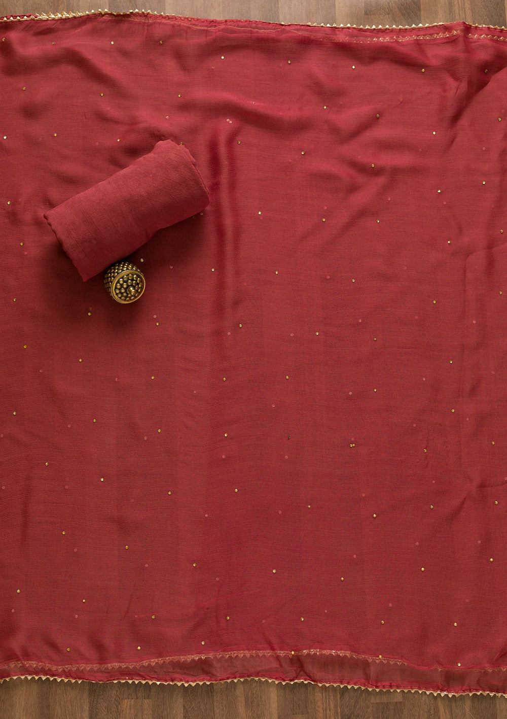 Onion Pink Stonework Semi Crepe Unstitched Salwar Kameez-Koskii