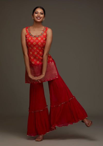 Orange Cutdana Georgette Designer Salwar Suit - Koskii