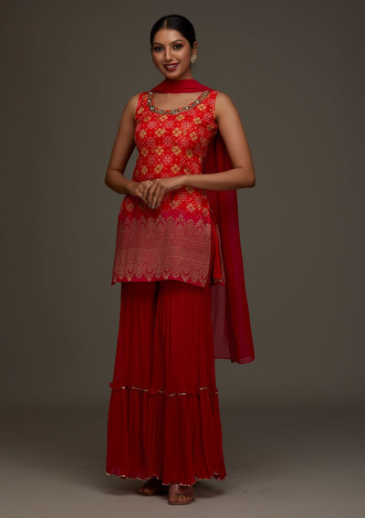 Orange Cutdana Georgette Designer Salwar Suit - Koskii
