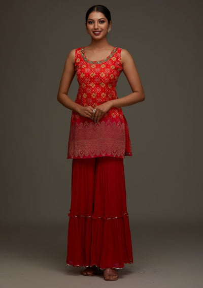 Orange Cutdana Georgette Designer Salwar Suit - Koskii