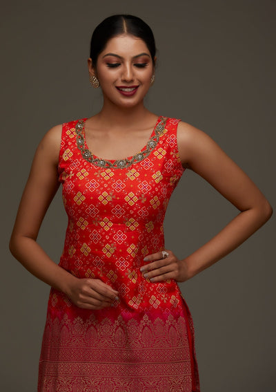 Orange Cutdana Georgette Designer Salwar Suit - Koskii