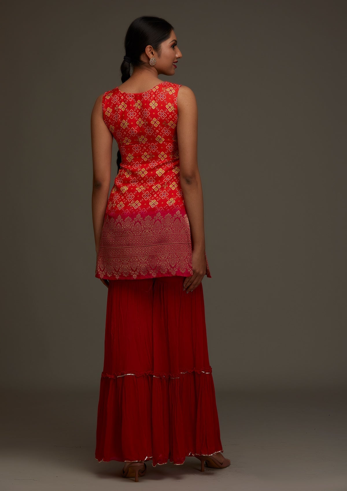 Orange Cutdana Georgette Designer Salwar Suit - Koskii