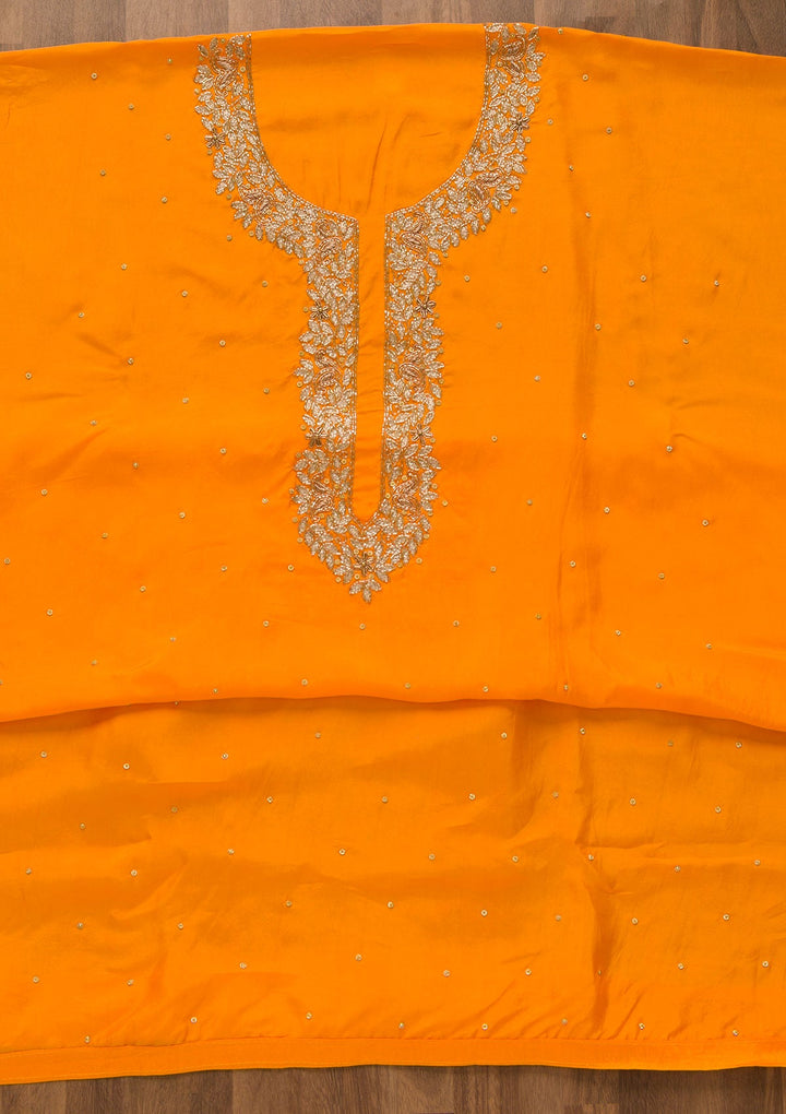 Orange Cutdana Soft Silk Unstitched Salwar Kameez-Koskii