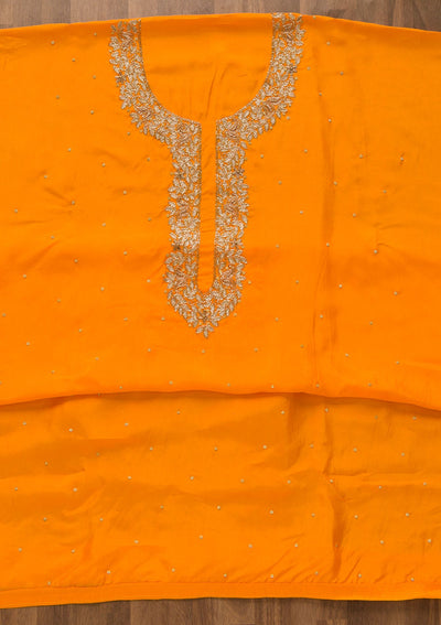 Orange Cutdana Soft Silk Unstitched Salwar Kameez-Koskii