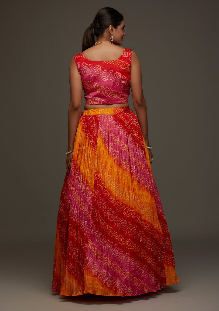Orange Sequins Georgette Designer Lehenga - Koskii