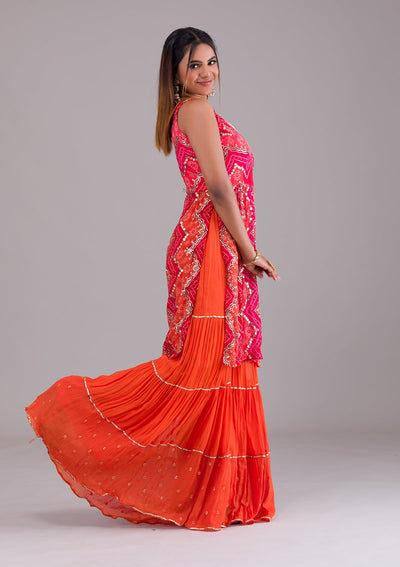 Orange Sequins Georgette Designer Salwar Suit-Koskii