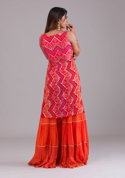 Orange Sequins Georgette Designer Salwar Suit-Koskii