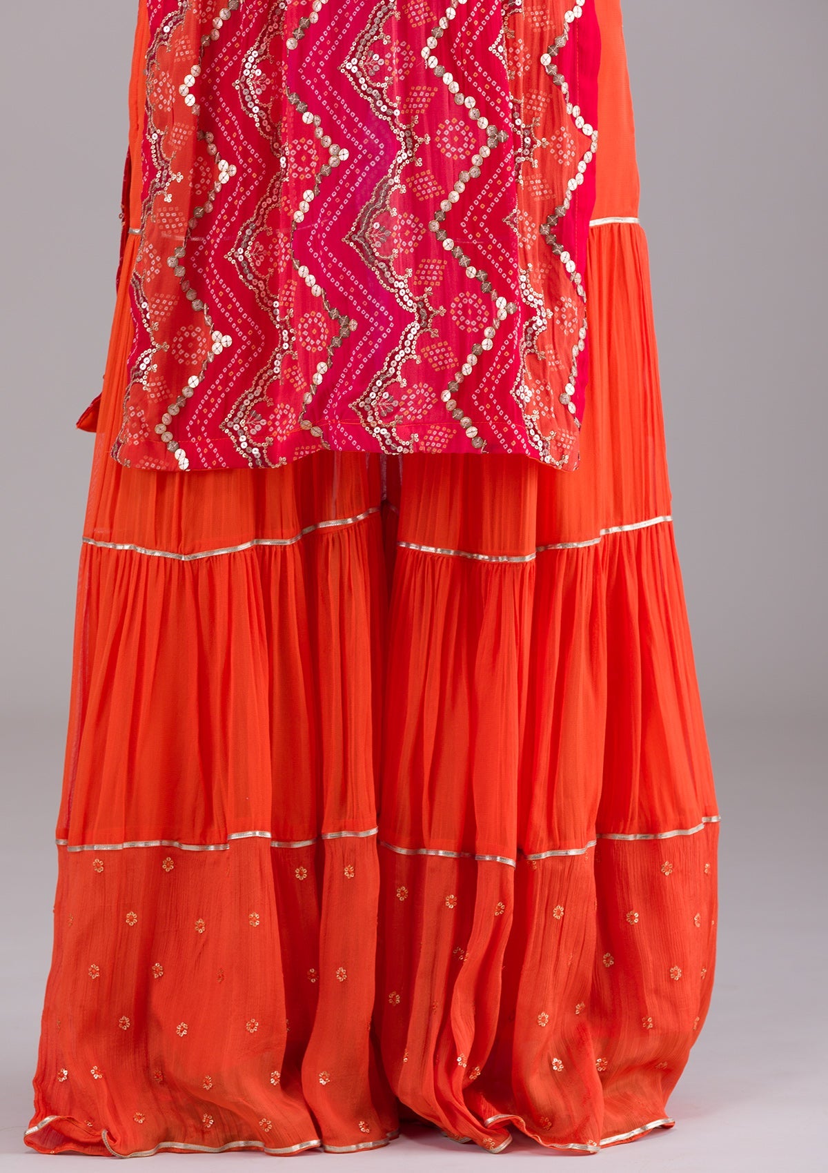 Orange Sequins Georgette Designer Salwar Suit-Koskii
