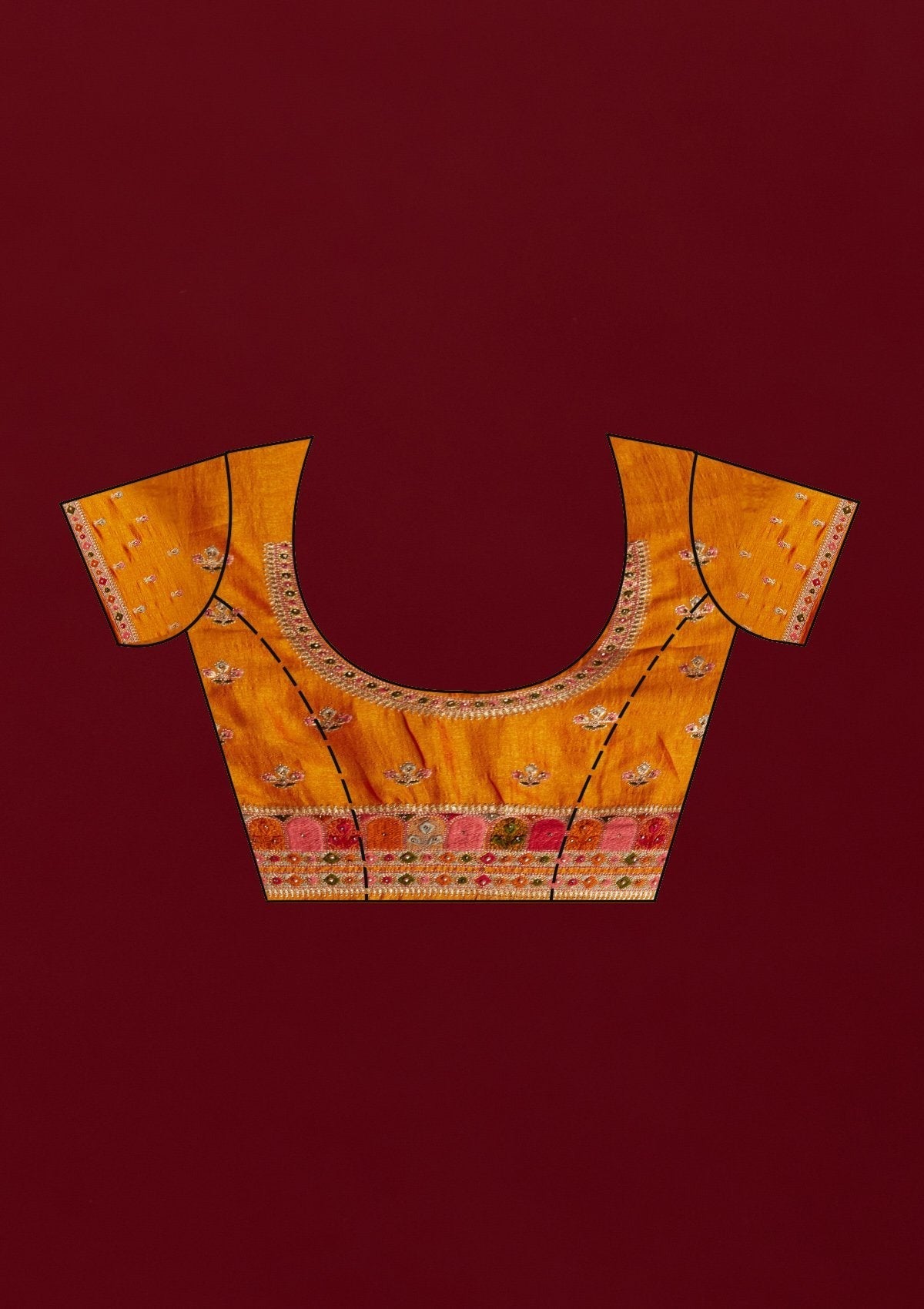 Orange Zariwork Art Silk Designer Saree - koskii