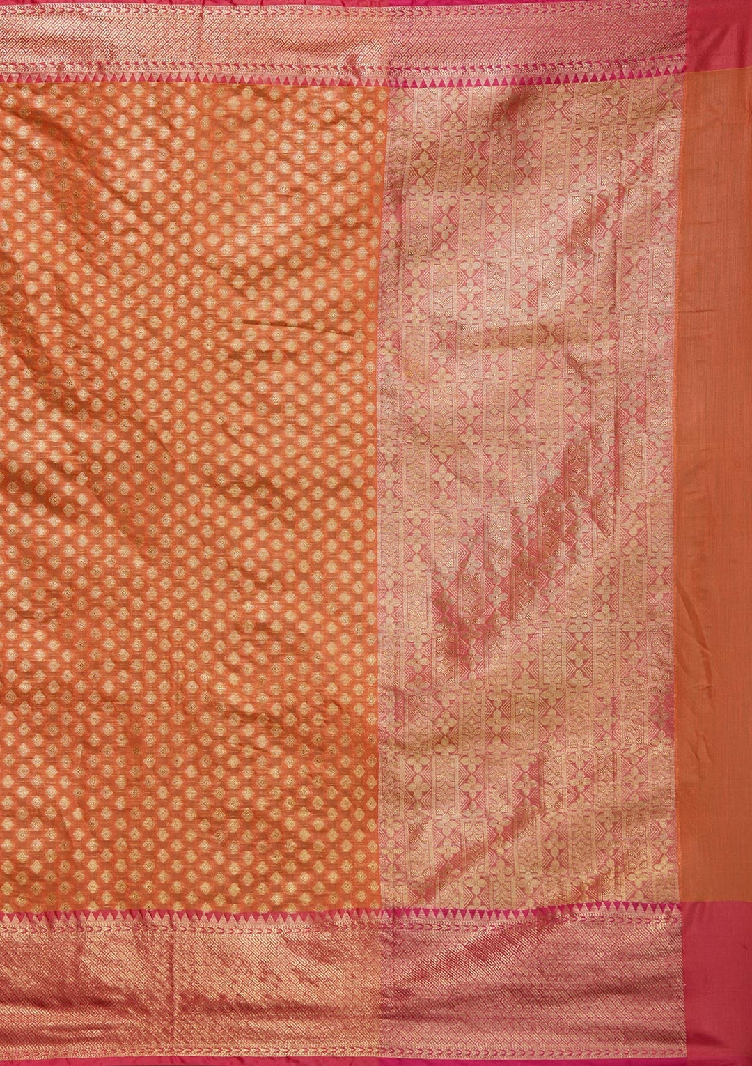 Orange Zariwork Art Silk Saree-Koskii