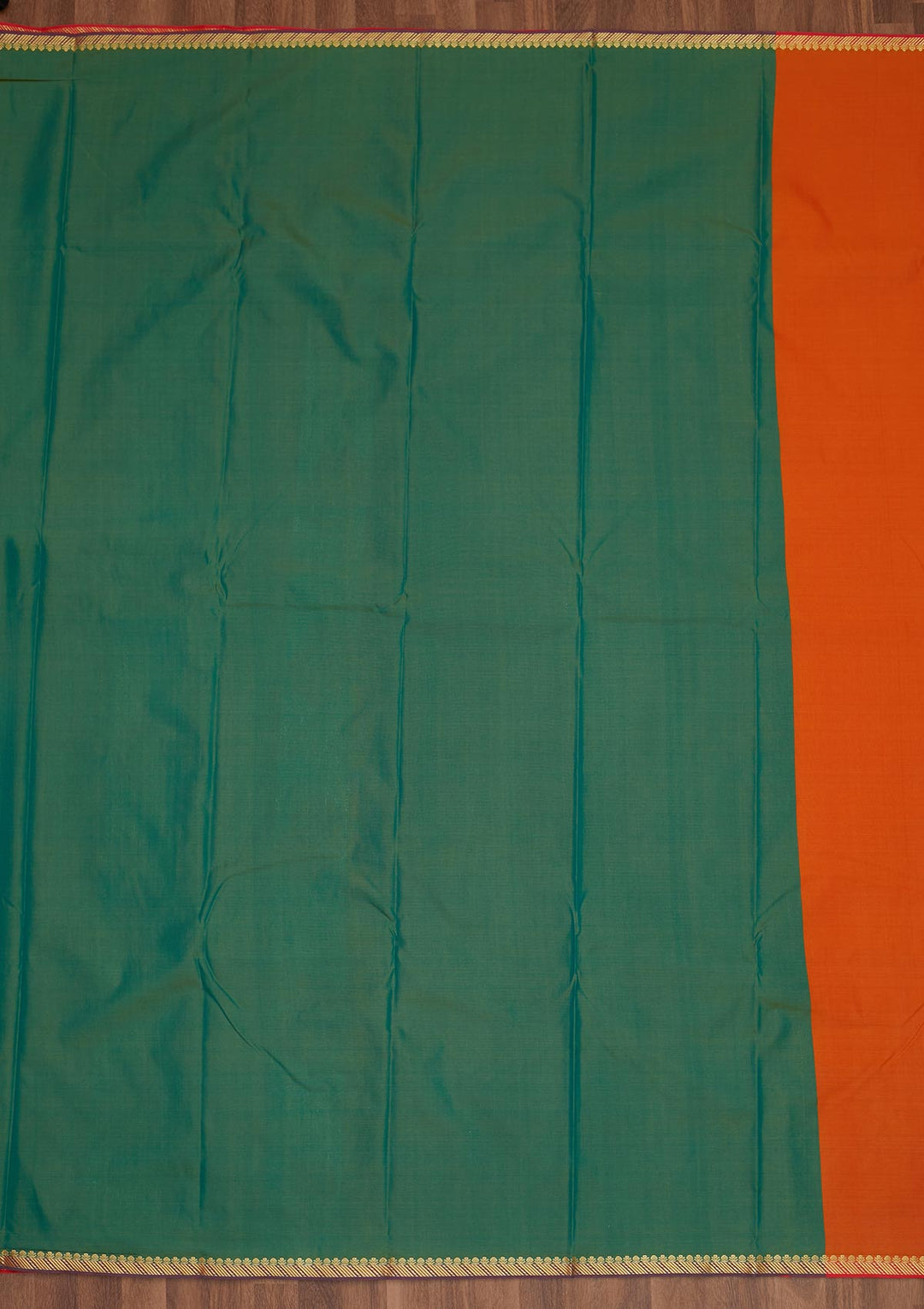 Orange Zariwork Art Silk Saree - Koskii