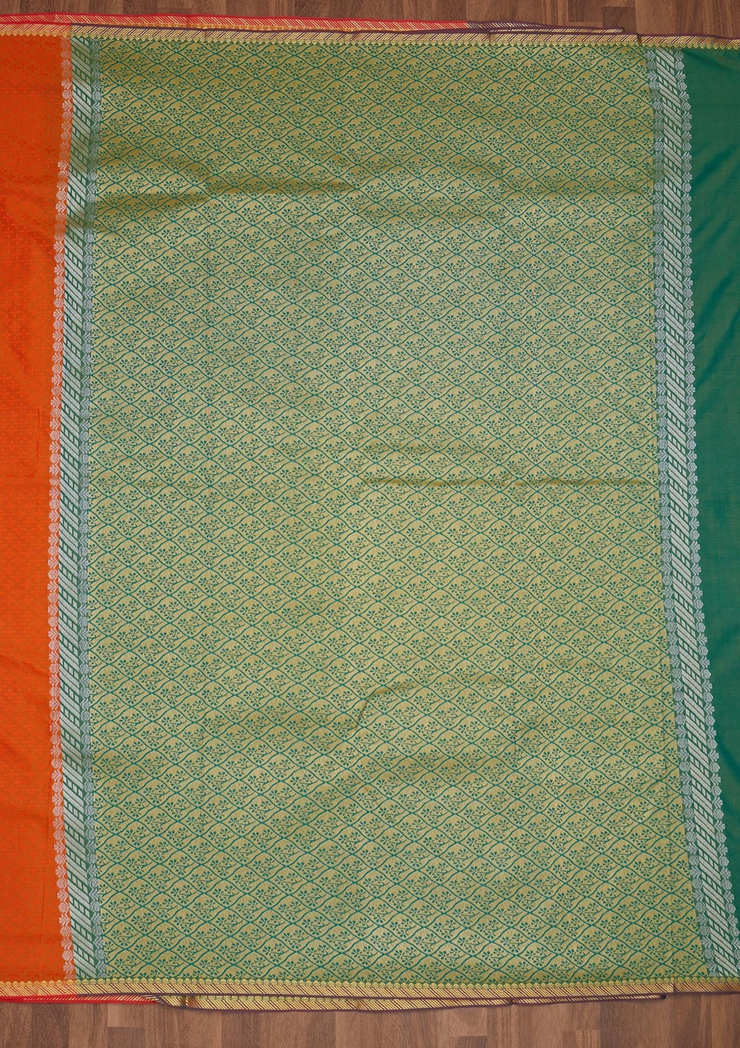 Orange Zariwork Art Silk Saree - Koskii