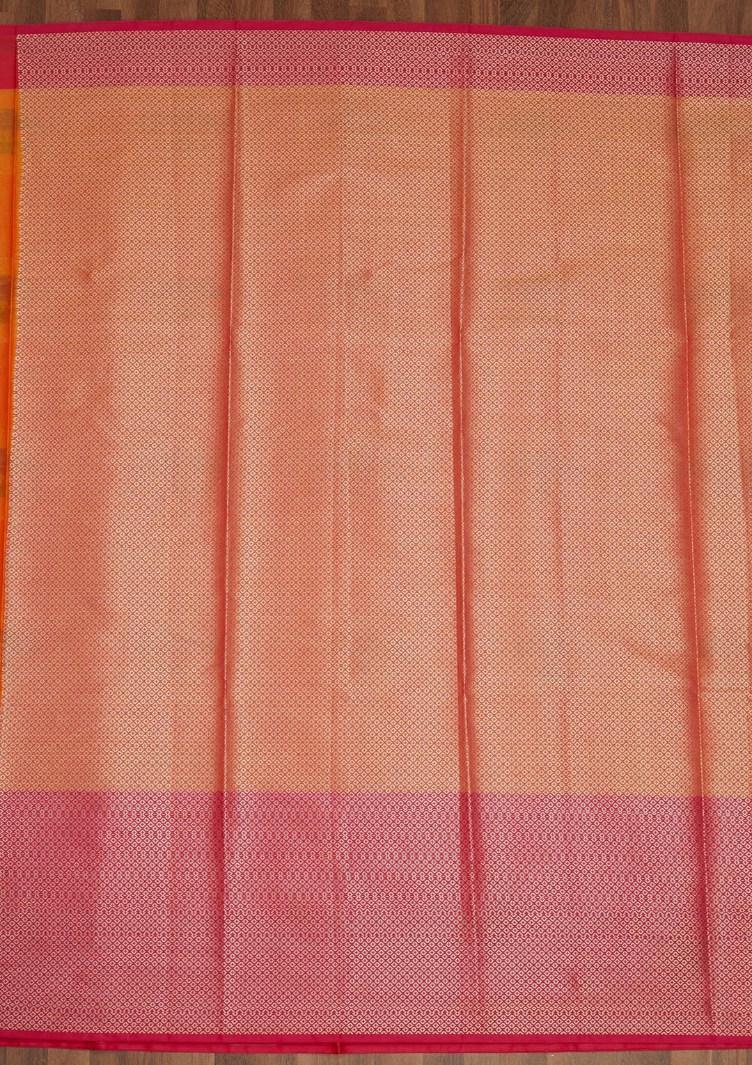 Orange Zariwork Art Silk Saree - Koskii