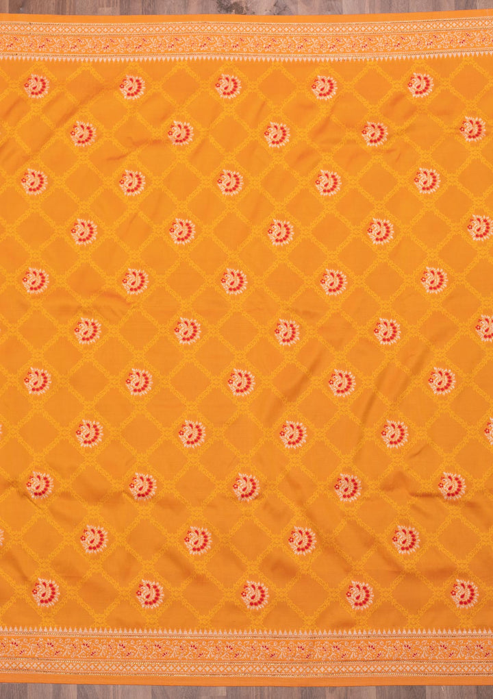 Orange Zariwork Art Silk Saree-Koskii