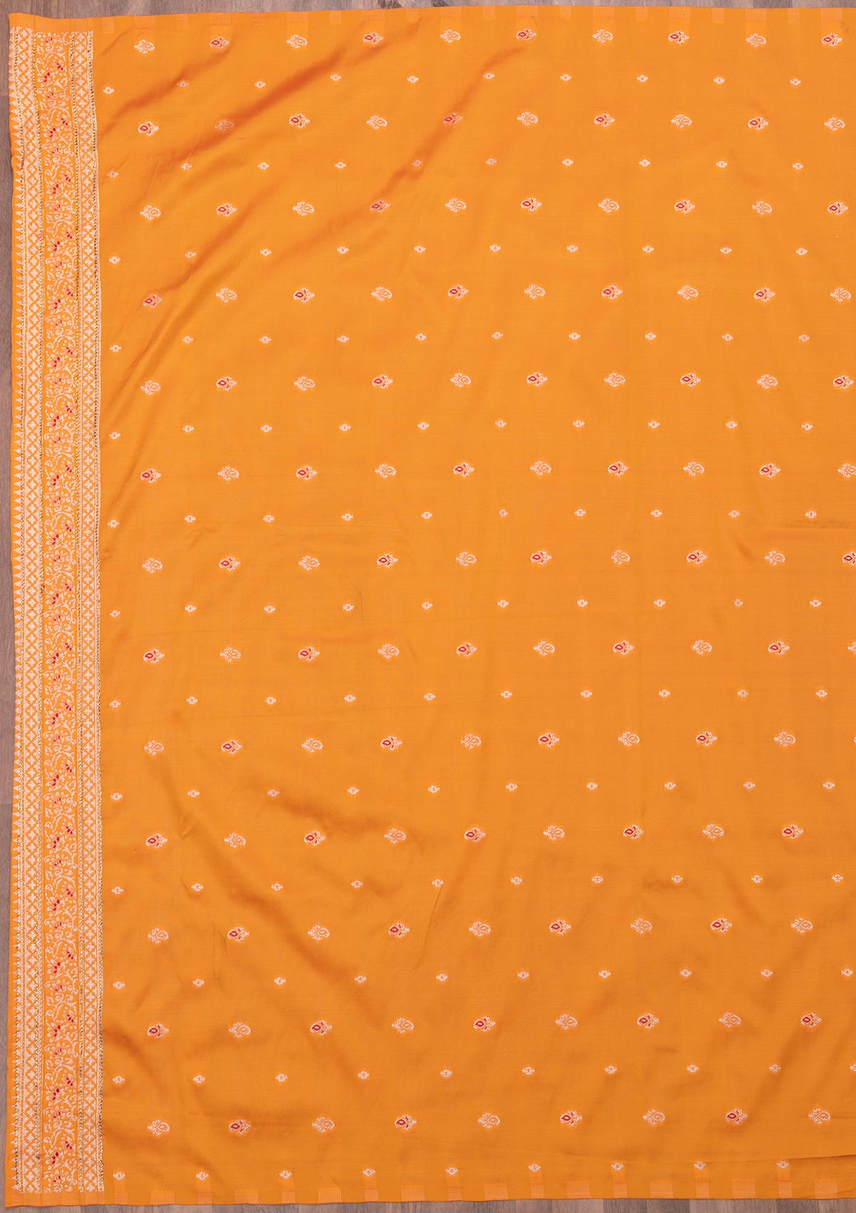 Orange Zariwork Art Silk Saree-Koskii