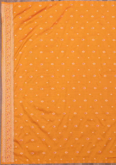 Orange Zariwork Art Silk Saree-Koskii