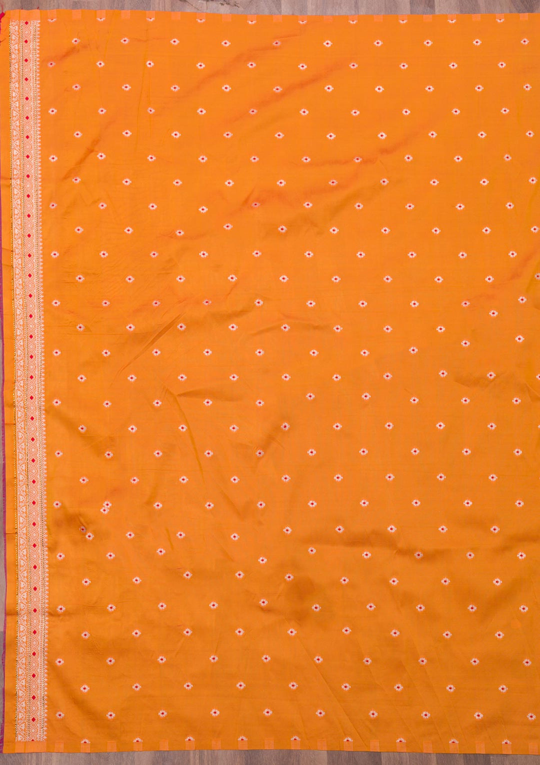 Orange Zariwork Art Silk Saree-Koskii