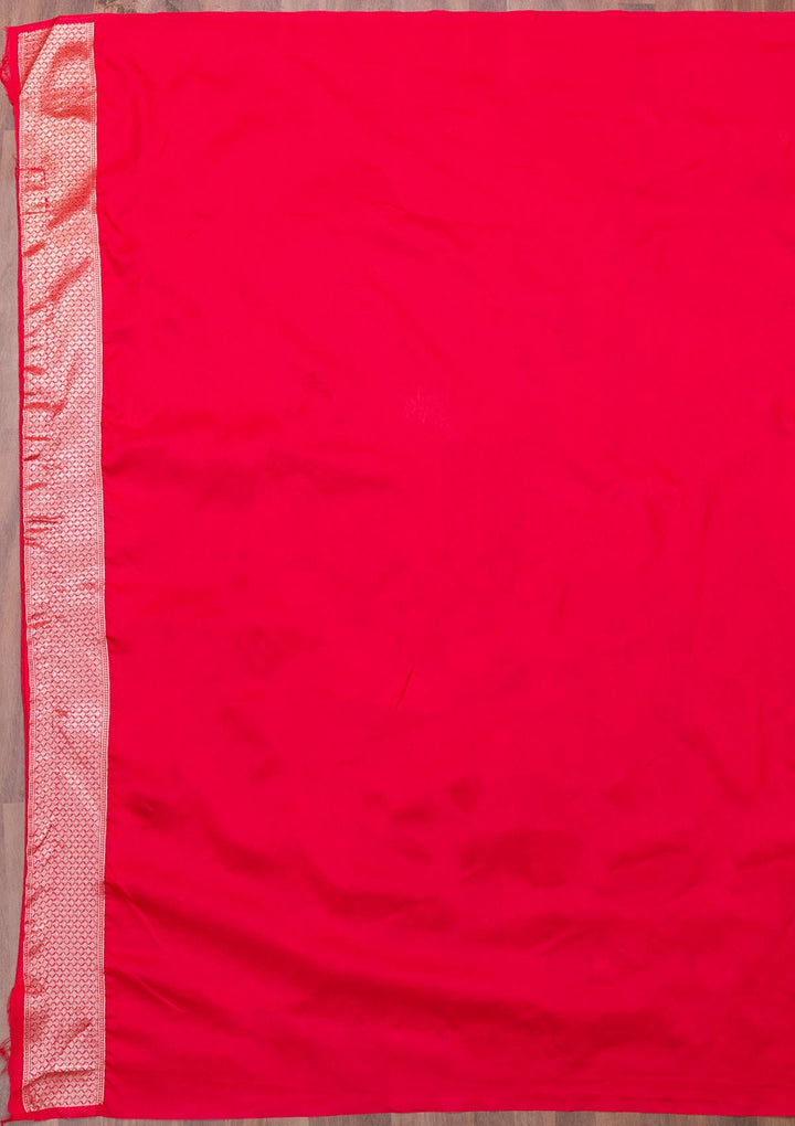 Orange Zariwork Art Silk Saree-Koskii
