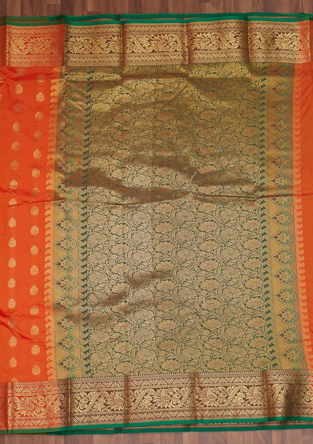 Orange Zariwork Banarasi Saree - Koskii