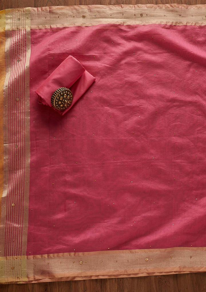 Orange Zariwork Brocade Designer Unstitched Salwar Suit - Koskii