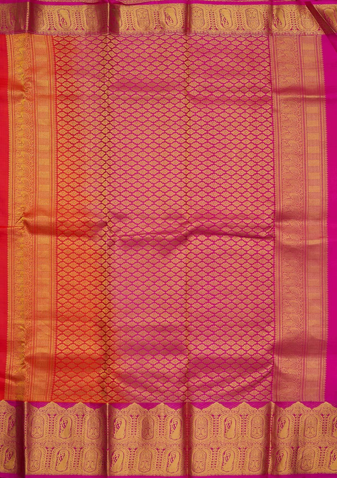 Orange Zariwork Pure Silk Designer Saree - koskii