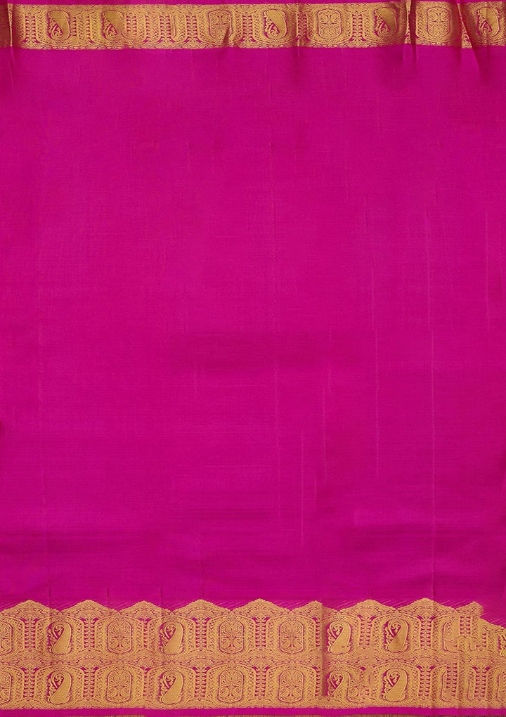 Orange Zariwork Pure Silk Designer Saree - koskii