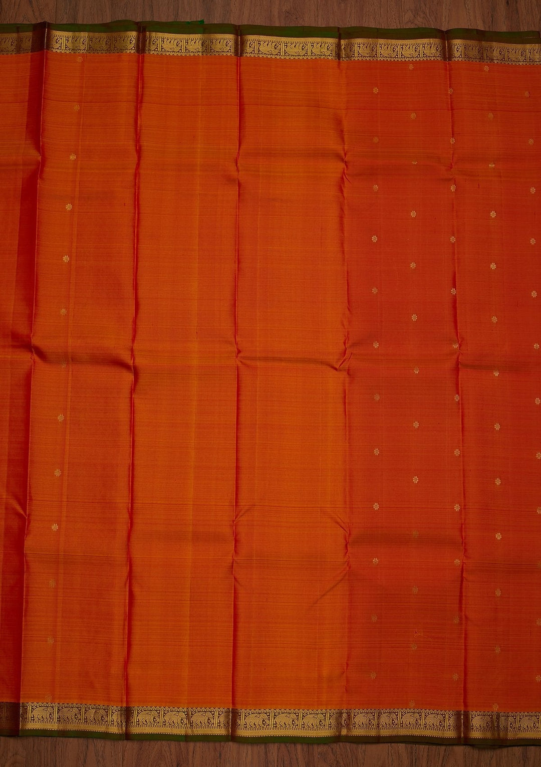 Orange Zariwork Pure Silk Designer Saree - koskii
