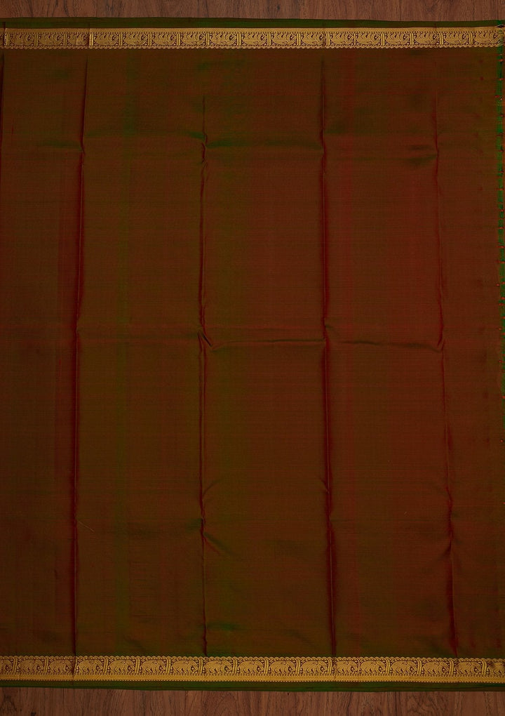 Orange Zariwork Pure Silk Designer Saree - koskii