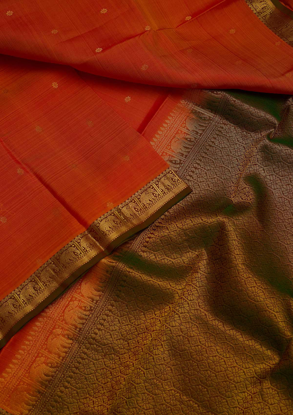 Orange Zariwork Pure Silk Designer Saree - koskii