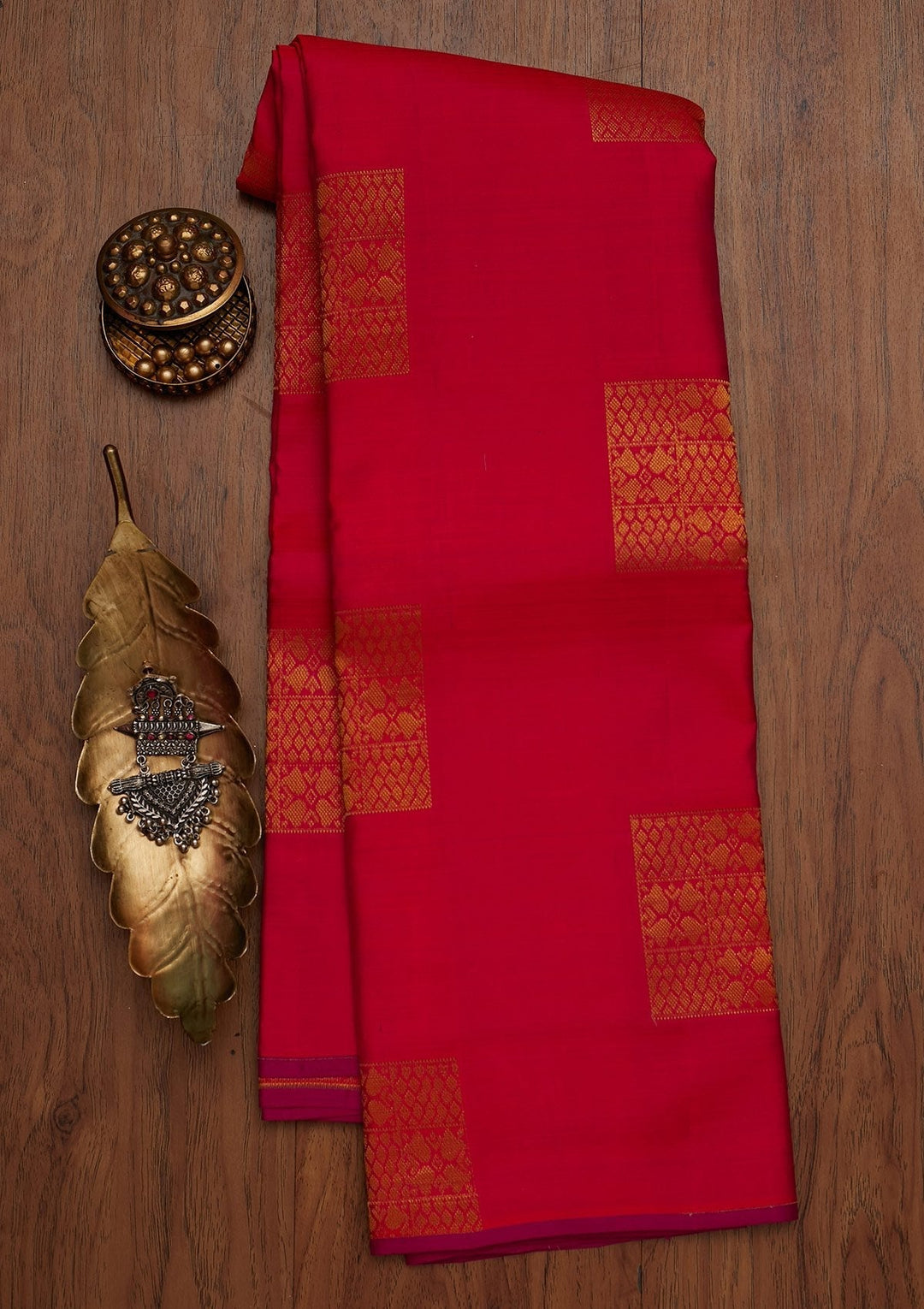 Orange Zariwork Pure Silk Designer Saree - koskii