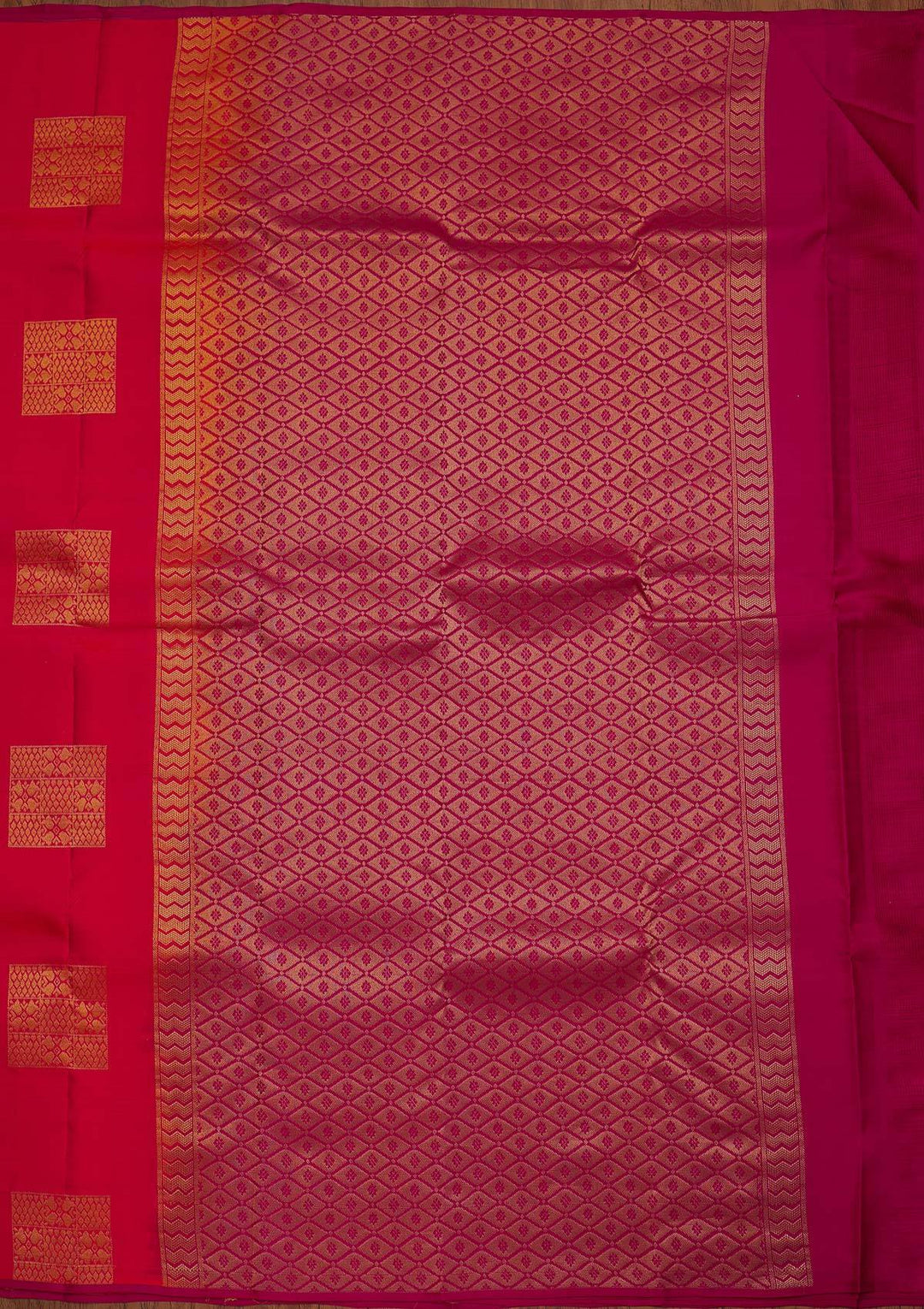 Orange Zariwork Pure Silk Designer Saree - koskii