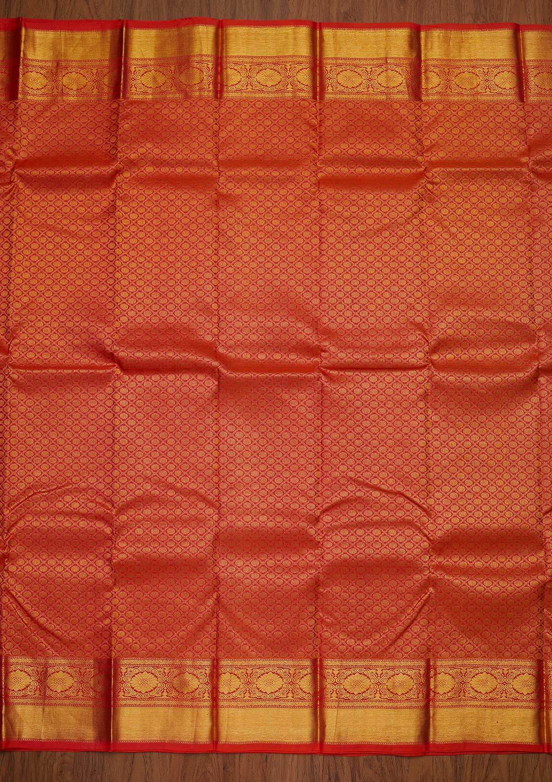 Orange Zariwork Pure Silk Designer Saree - koskii