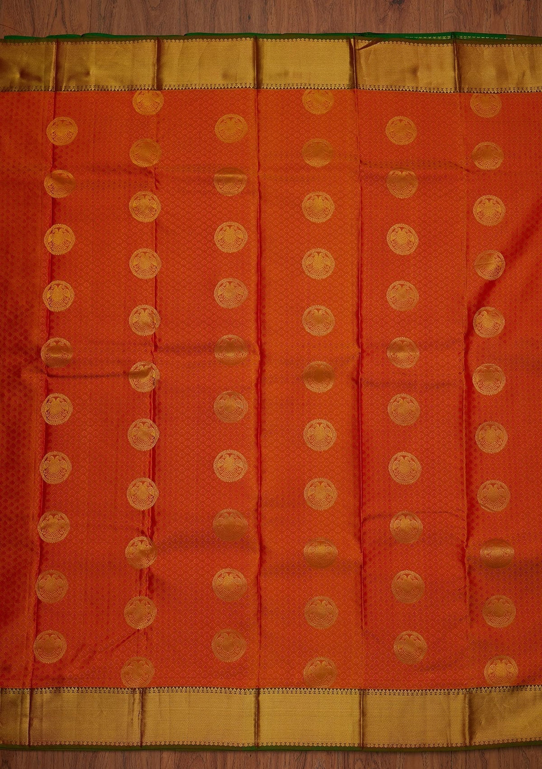Orange Zariwork Pure Silk Designer Saree - koskii