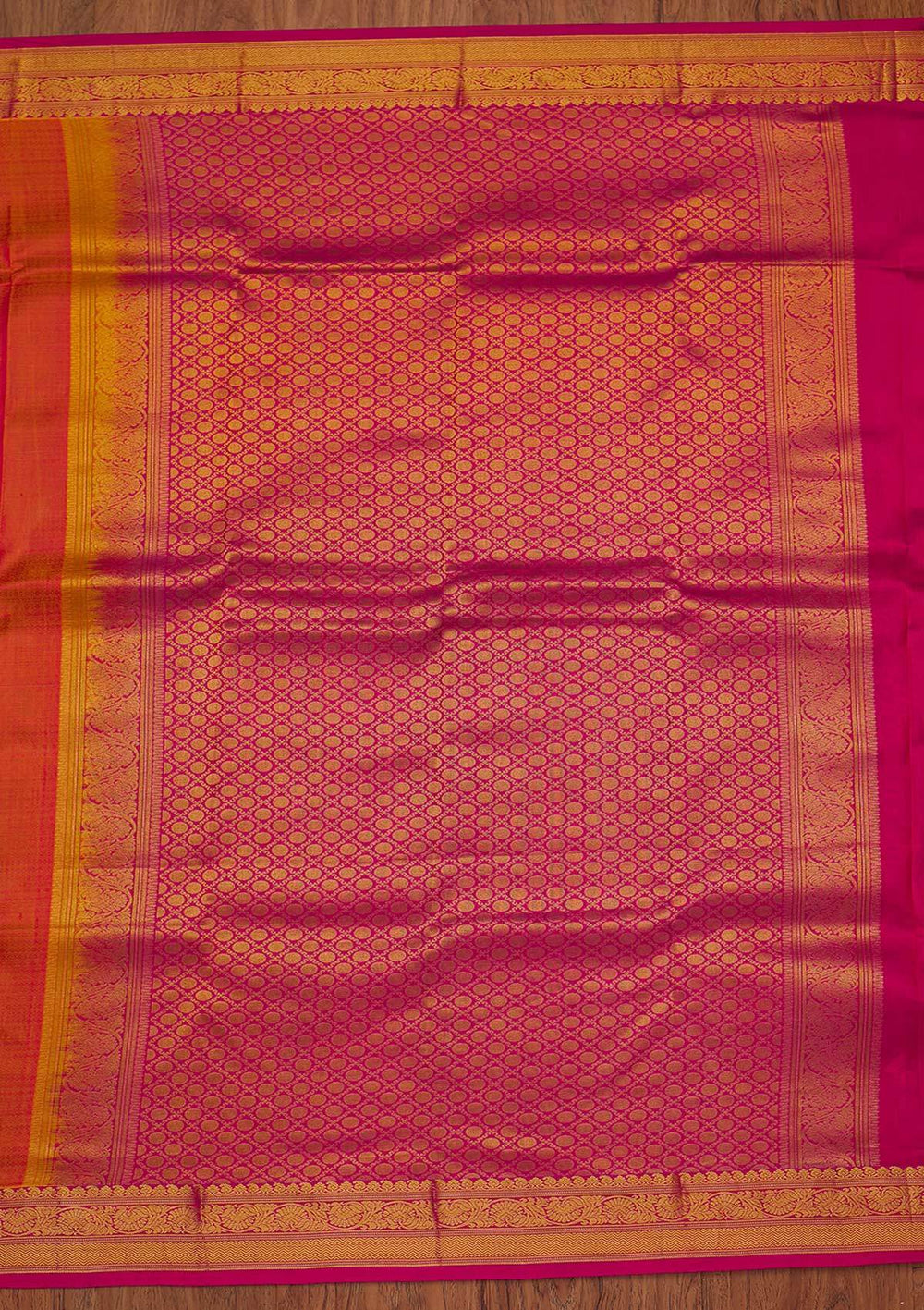 Orange Zariwork Pure Silk Designer Saree - koskii