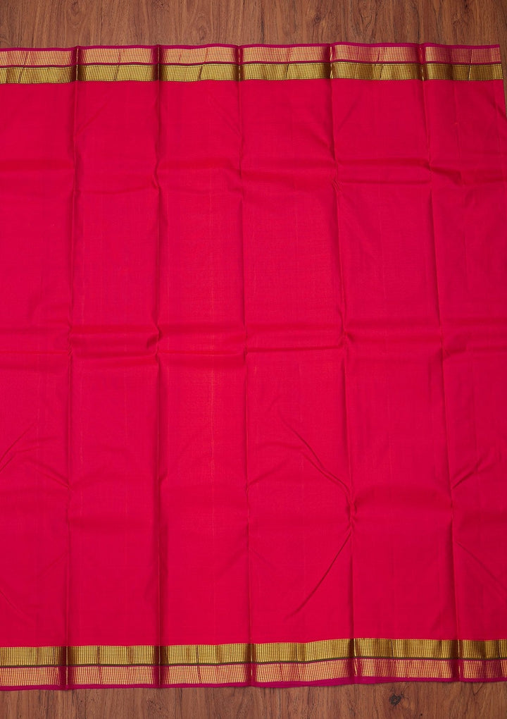 Orange Zariwork Pure Silk Designer Unstitched Saree - Koskii