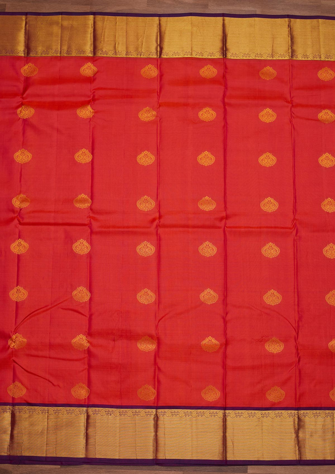 Orange Zariwork Pure Silk Designer Saree - Koskii