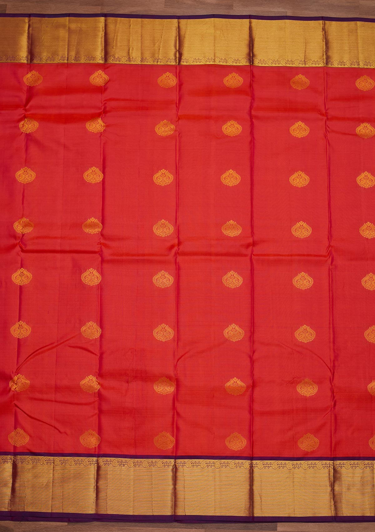 Orange Zariwork Pure Silk Designer Saree - Koskii