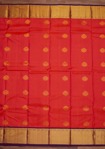 Orange Zariwork Pure Silk Designer Saree - Koskii