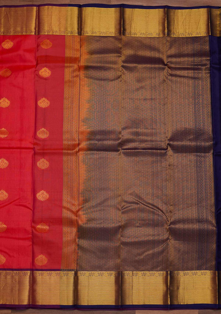 Orange Zariwork Pure Silk Designer Saree - Koskii