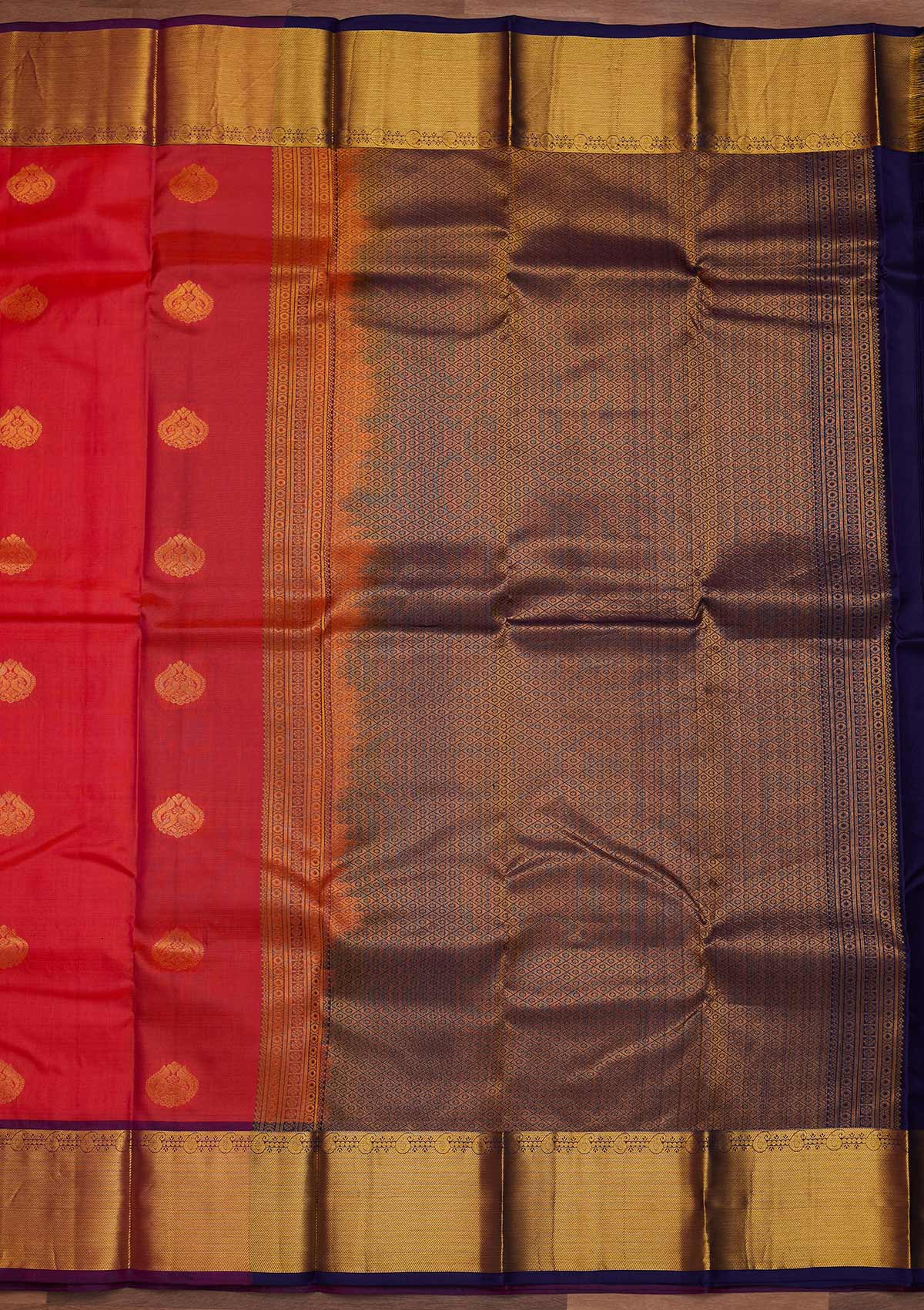 Orange Zariwork Pure Silk Designer Saree - Koskii