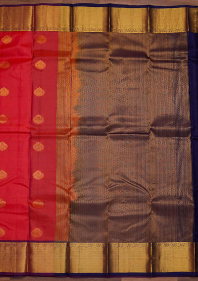 Orange Zariwork Pure Silk Designer Saree - Koskii