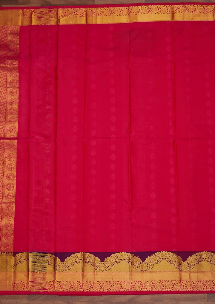Orange Zariwork Pure Silk Designer Saree - Koskii