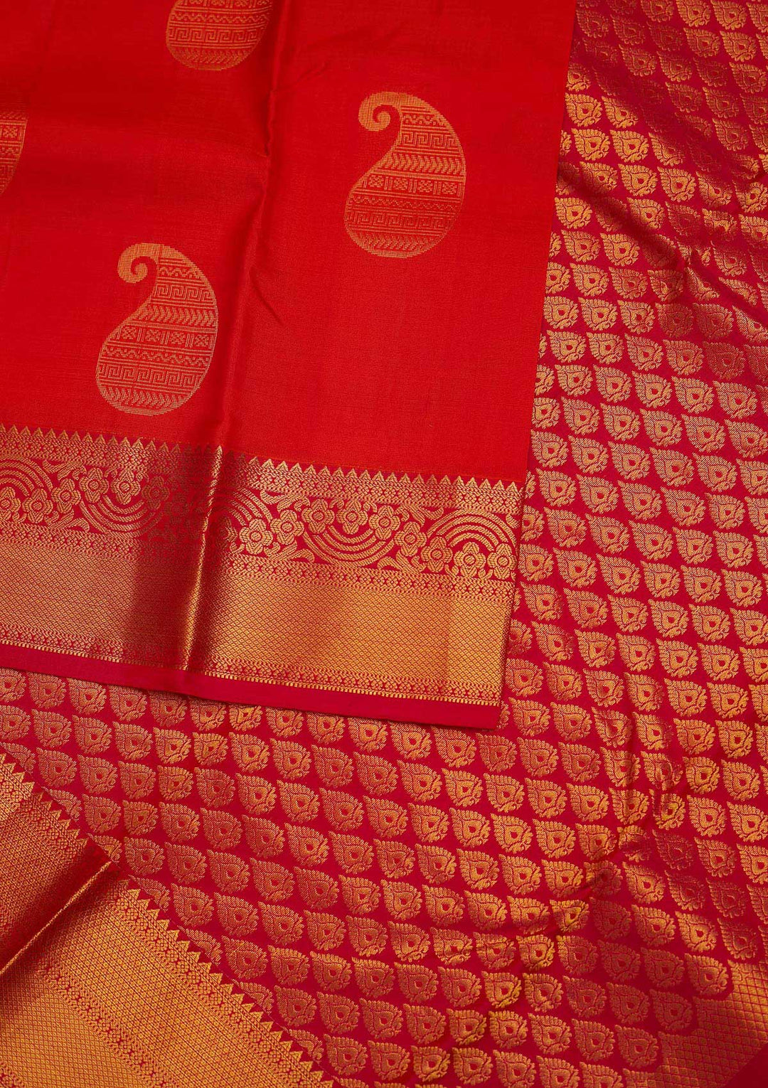 Orange Zariwork Pure Silk Designer Saree - Koskii