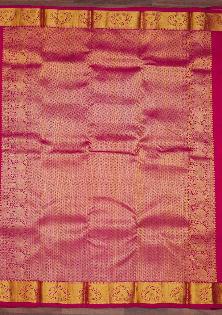 Orange Zariwork Pure Silk Designer Saree - Koskii