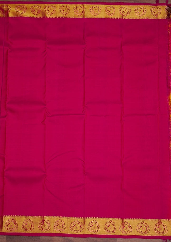 Orange Zariwork Pure Silk Designer Saree - Koskii