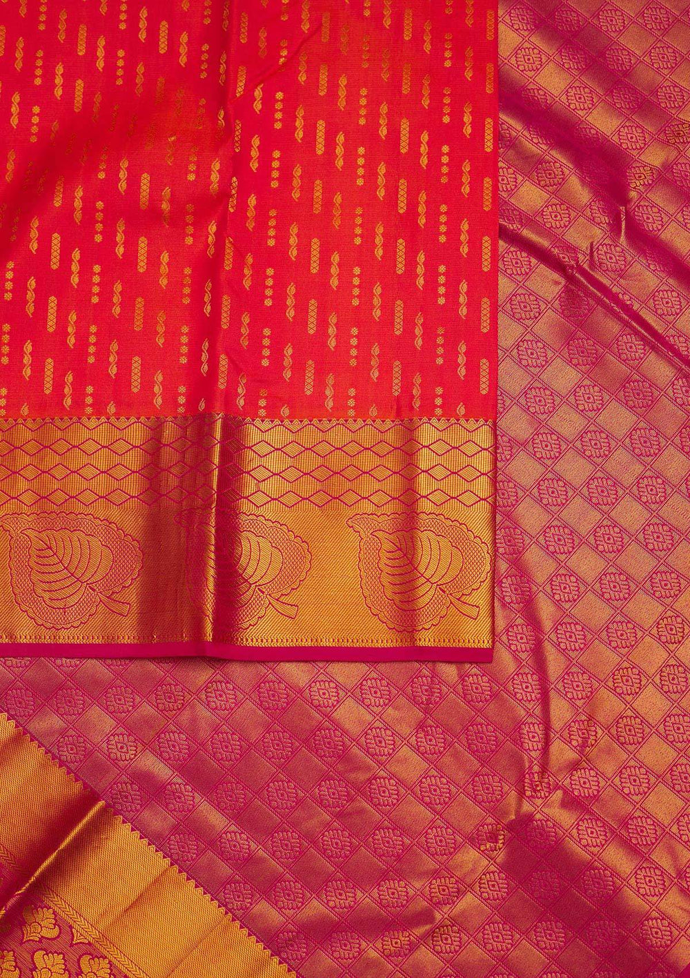 Orange Zariwork Pure Silk Designer Saree - Koskii