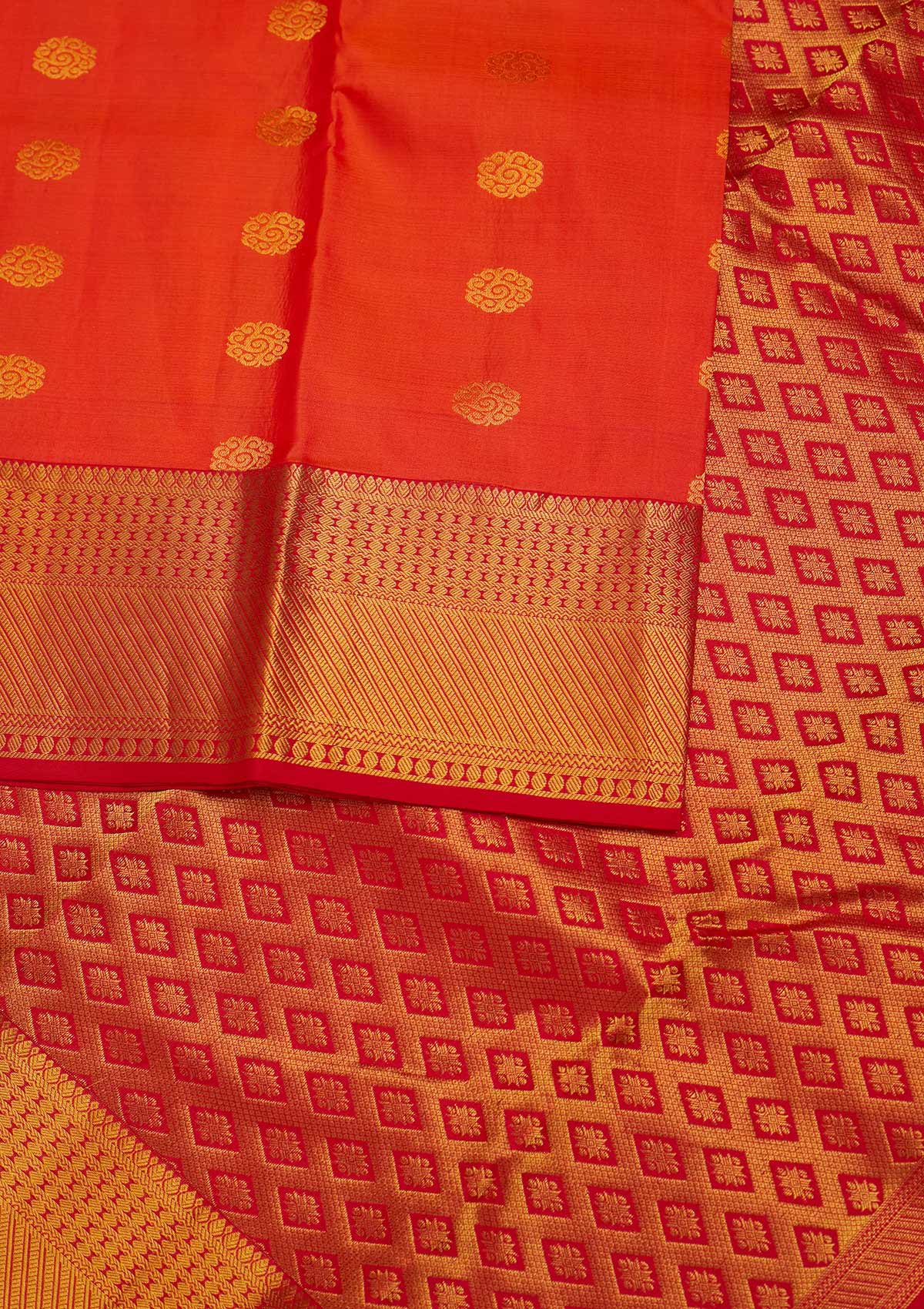 Orange Zariwork Pure Silk Designer Saree - Koskii