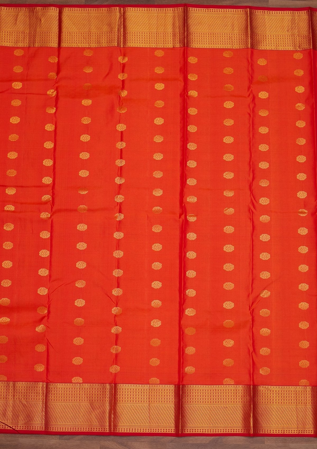 Orange Zariwork Pure Silk Designer Saree - Koskii