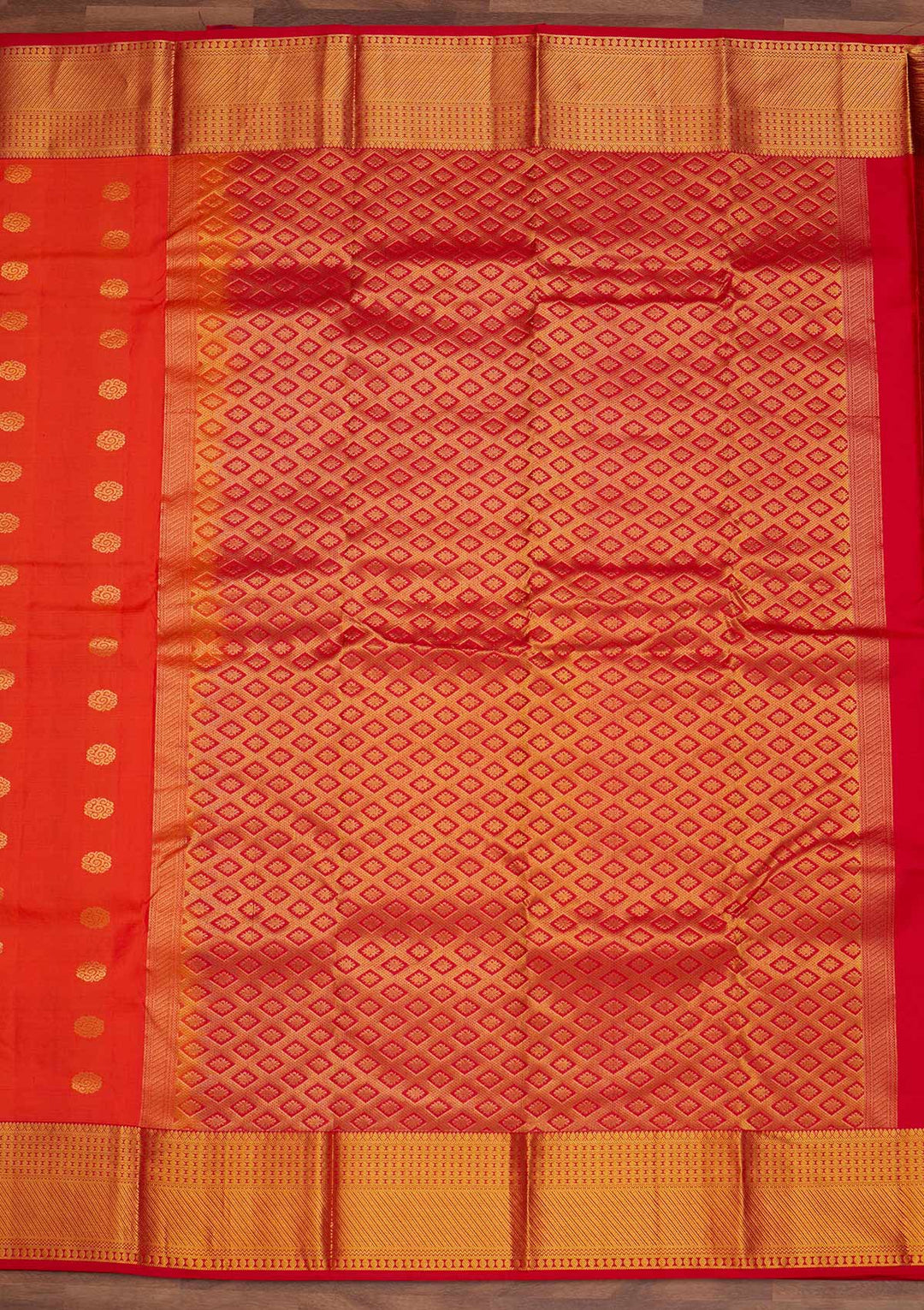 Orange Zariwork Pure Silk Designer Saree - Koskii